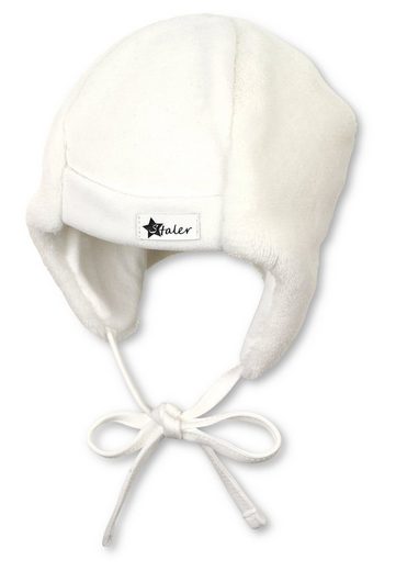STERNTALER® Schlupfmütze Mütze (1-St., Wintermütze mit Bärchen Motiv, Bindeband und Ohrenschutz) Baby Beanie Mütze aus weichem Teddyflausch unifarben mehr Black Friday Preise
