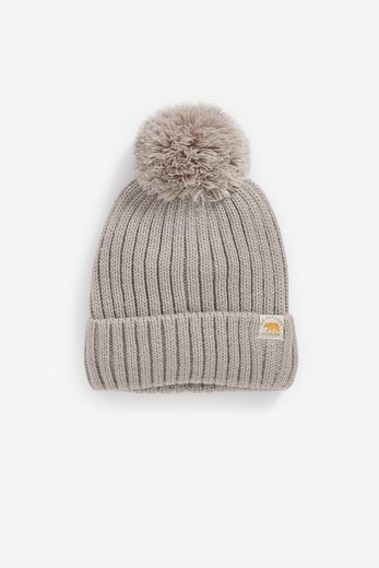 NEXT Bommelmütze Gerippte Strickmütze mit Bommel 1-St mehr im Angebot
