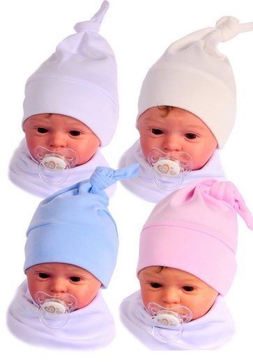 LA BORTINI Erstlingsmütze Baby Mütze Baby Mützchen Knotenmütze für Neugeborene mehr Fabrikpreis