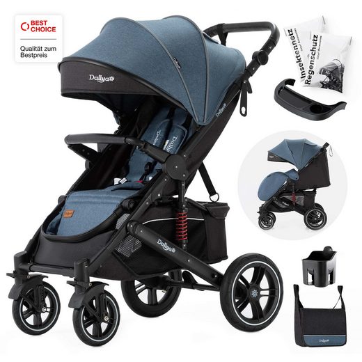 DALIYA® Kinder-Buggy RAPIDY Buggy Kinderwagen, XXL Set, kompakt, Kinderbuggy, Sportwagen (10-tlg), Liegeposition, Fußsack, Spieltisch, Wickeltasche, Regenverdeck mehr Wochenangebot
