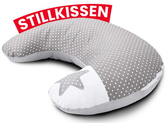 AMILIAN Stillkissen Lagerungskissen - Seitenschläferkissen - Stillkissen klein Schwangerschaftskissen zum Schlafen, pregnancy pillow mit Füllung inkl. Bezug mit Stickerei (60x42 cm), für Mütter und Babys mehr Top Angebot