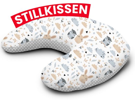 AMILIAN Stillkissen Lagerungskissen - Seitenschläferkissen - Stillkissen klein Schwangerschaftskissen zum Schlafen, pregnancy pillow mit Füllung inkl. Bezug mit Stickerei (60x42 cm), für Mütter und Babys mehr Neueste Mode