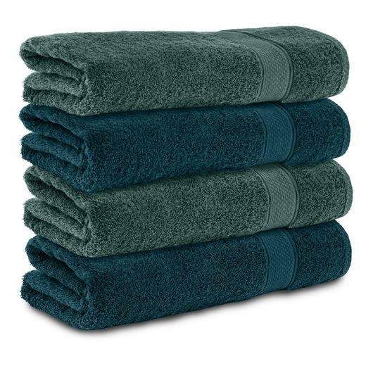 KOMFORTEC Badetücher 100% Baumwolle, 470 g/m² Frottee (4-St), Handtücher 70x140 cm Set, Weich mehr Valentinstagsangebot