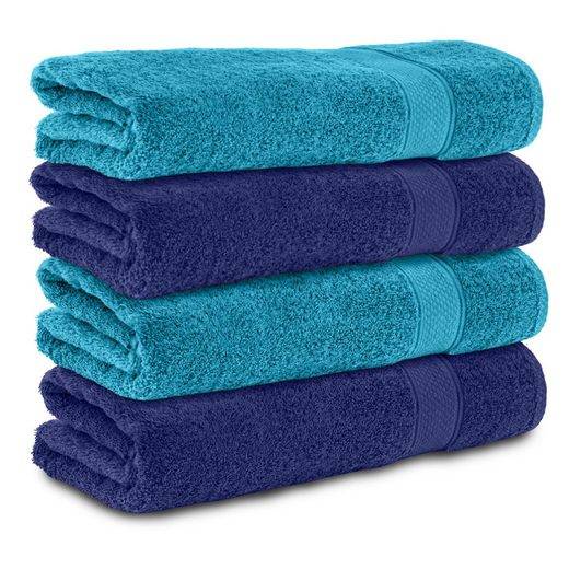 KOMFORTEC Badetücher 100% Baumwolle, 470 g/m² Frottee (4-St), Handtücher 70x140 cm Set, Weich mehr Online Outlet