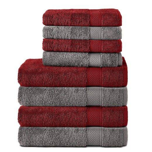 KOMFORTEC Handtuch Set 100% Baumwolle, 4 Badetücher 70x140 und 4 Handtücher 50x100 cm Frottee (Packung, 8-St), Badehandtuch & XXL Saunatuch, Weich, Towel, Groß mehr Bestseller