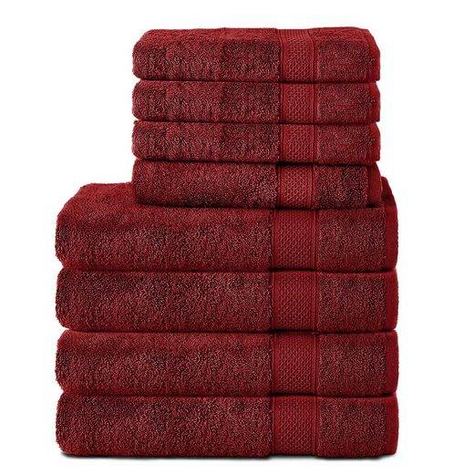 KOMFORTEC Handtuch Set 100% Baumwolle, 4 Badetücher 70x140 und 4 Handtücher 50x100 cm Frottee (Packung, 8-St), Badehandtuch & XXL Saunatuch, Weich, Towel, Groß mehr Räumungsverkauf