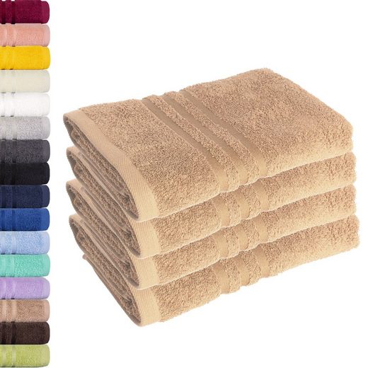 LAVEA Handtuch Elena 50x100cm aus 100% Baumwolle, fusselfreies, pflegeleichtes hautfreundliches Handtuch-Set (Set, 4-St), einzigartig weiche Frottee Handtücher für jeden Hauttyp geeignet mehr Preisnachlass