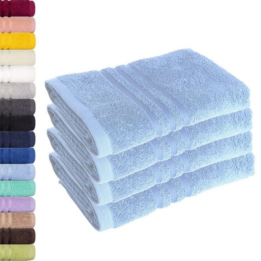 LAVEA Handtuch Elena 50x100cm aus 100% Baumwolle, fusselfreies, pflegeleichtes hautfreundliches Handtuch-Set (Set, 4-St), einzigartig weiche Frottee Handtücher für jeden Hauttyp geeignet mehr Saisonschlussverkauf