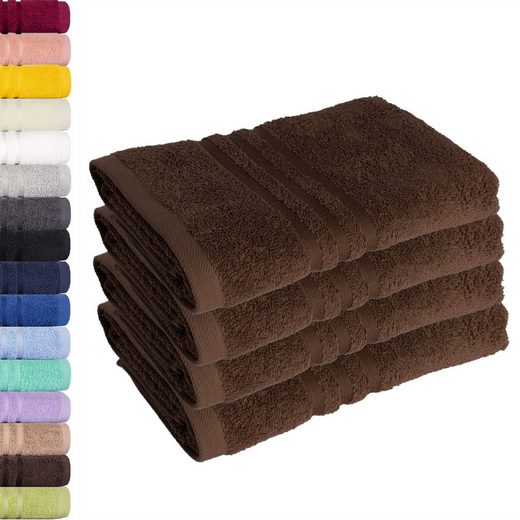 LAVEA Handtuch Elena 50x100cm aus 100% Baumwolle, fusselfreies, pflegeleichtes hautfreundliches Handtuch-Set (Set, 4-St), einzigartig weiche Frottee Handtücher für jeden Hauttyp geeignet mehr Cyber Monday