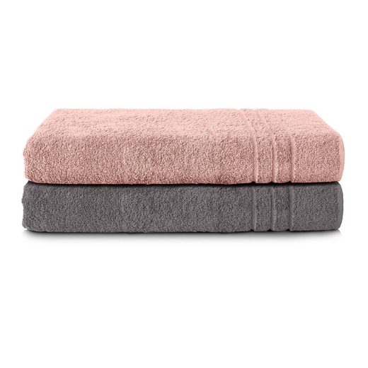 KOMFORTEC Saunatuch 80x200 cm Saunatücher Set aus 100% Baumwolle Frottee (2-St), XXL, Weich, Groß, Schnelltrocknend mehr Vatertagsangebot