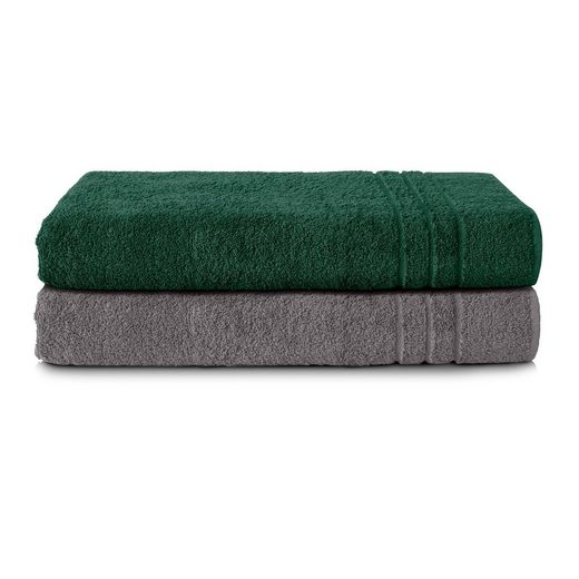 KOMFORTEC Saunatuch 80x200 cm Saunatücher Set aus 100% Baumwolle Frottee (2-St), XXL, Weich, Groß, Schnelltrocknend mehr Online Outlet