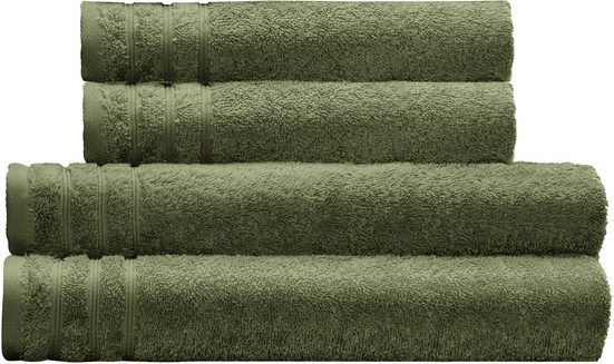 KLEINE WOLKE Handtuch Set Royal Frottier (Set, 4-St), Uni Farben, Handtücher, Duschtücher, Bordüre, weich mehr Bis zu 60% Rabatt