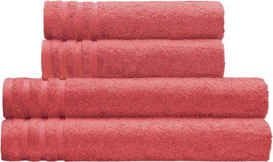 KLEINE WOLKE Handtuch Set Royal Frottier (Set, 4-St), Uni Farben, Handtücher, Duschtücher, Bordüre, weich mehr Sonderangebot der Fabrik