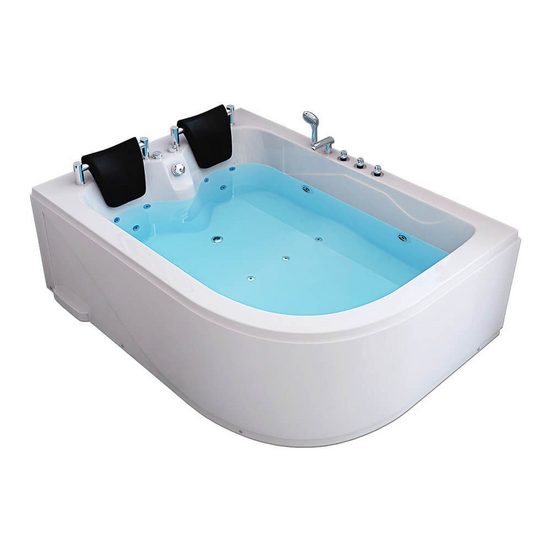 HOME DELUXE Whirlpool-Badewanne Indoor Whirlpool BLUE OCEAN - XL 180 x 120 cm Rechts Eckwanne, 2 Personen mehr Blitzverkäufe