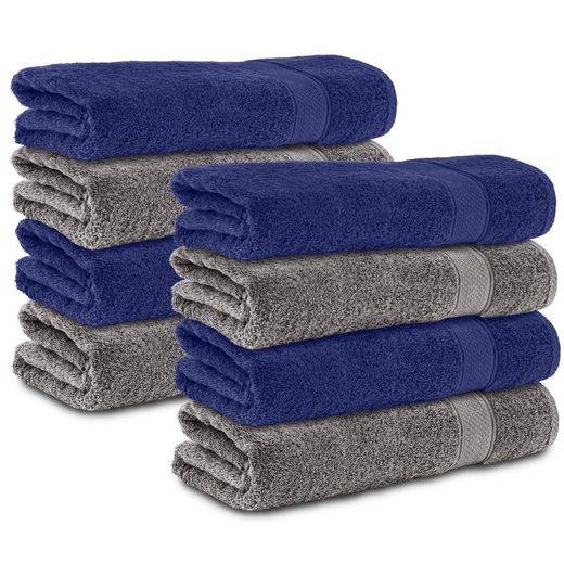KOMFORTEC Handtücher 100% Baumwolle, 470 g/m² Frottee (8-St), Badetücher 50x100 cm Set, Weich mehr Kostenloser Versand