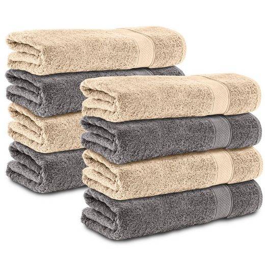 KOMFORTEC Handtücher 100% Baumwolle, 470 g/m² Frottee (8-St), Badetücher 50x100 cm Set, Weich mehr Limitierter Zeitrabatt
