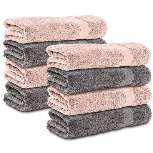 KOMFORTEC Handtücher 100% Baumwolle, 470 g/m² Frottee (8-St), Badetücher 50x100 cm Set, Weich mehr Fabrikpreis