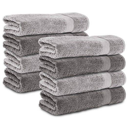 KOMFORTEC Handtücher 100% Baumwolle, 470 g/m² Frottee (8-St), Badetücher 50x100 cm Set, Weich mehr Großer Ausverkauf