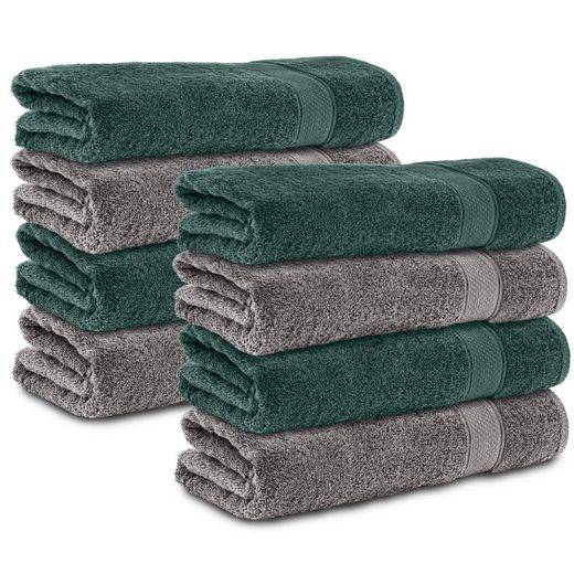 KOMFORTEC Handtücher 100% Baumwolle, 470 g/m² Frottee (8-St), Badetücher 50x100 cm Set, Weich mehr Begrenztes Angebot