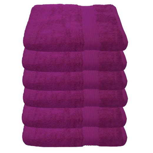 JULIE JULSEN Handtücher 6-Handtücher-Fuchsia-Handtuch 50 x 100 cm Baumwolle (6-St) mehr Begrenzt auf 3 Tage