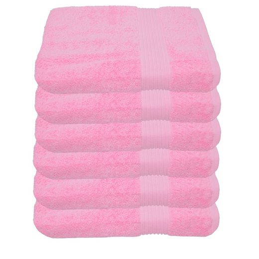 JULIE JULSEN Handtücher 6-Handtücher-Fuchsia-Handtuch 50 x 100 cm Baumwolle (6-St) mehr zollfrei