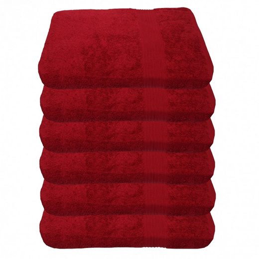 JULIE JULSEN Handtücher 6-Handtücher-Fuchsia-Handtuch 50 x 100 cm Baumwolle (6-St) mehr Outlet