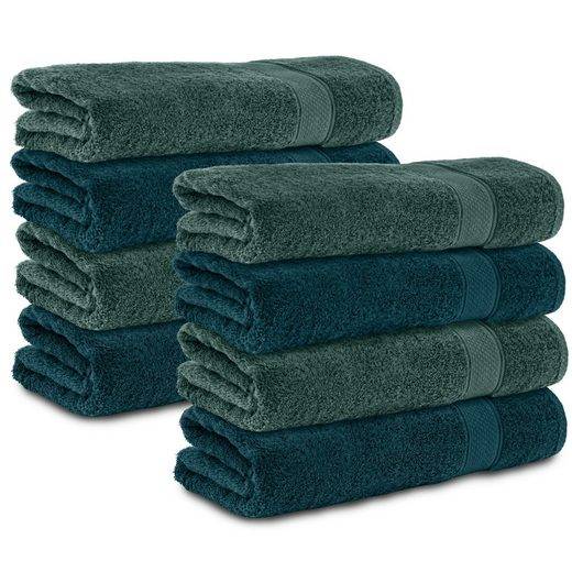 KOMFORTEC Badetücher 100% Baumwolle, 470 g/m² Frottee (8-St), Handtücher 70x140 cm Set, Weich mehr Weihnachtsangebot