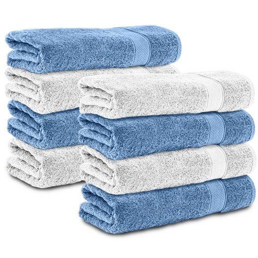 KOMFORTEC Badetücher 100% Baumwolle, 470 g/m² Frottee (8-St), Handtücher 70x140 cm Set, Weich mehr Vatertagsangebot