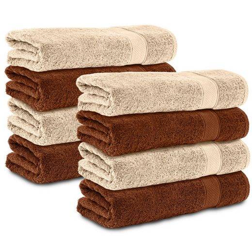 KOMFORTEC Badetücher 100% Baumwolle, 470 g/m² Frottee (8-St), Handtücher 70x140 cm Set, Weich mehr Top Angebot