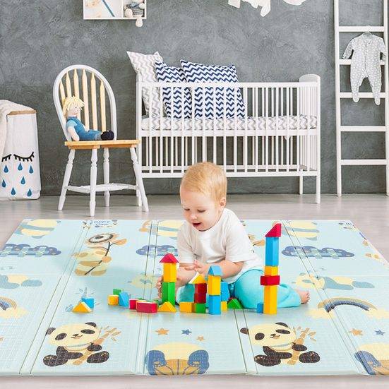 LUCKZON Spielmatte,faltbar Baby Spielteppich, Kinderteppich 180 x 200 CM Wasserdicht Krabbelmatte doppelseitig, BPA frei & sicher für kleinkind mehr Muttertagsangebot