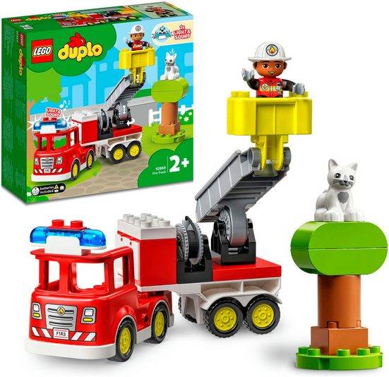 LEGO® Konstruktionsspielsteine Feuerwehrauto (10969), LEGO® DUPLO (21 St), mit Sirene und Licht; Made in Europe mehr Jubiläumsangebot