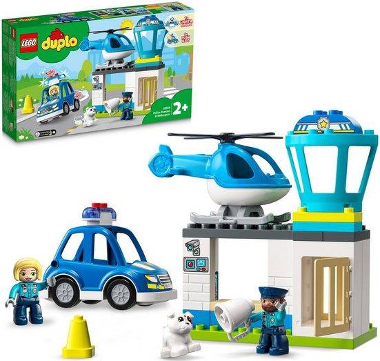 LEGO® Konstruktionsspielsteine Polizeistation mit Hubschrauber (10959), LEGO® DUPLO (40 St), mit Sirene und Licht; Made in Europe mehr