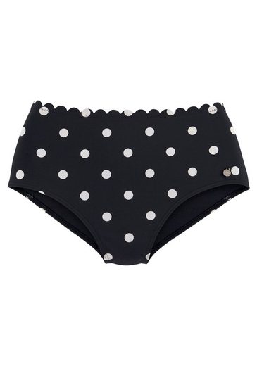 LASCANA Highwaist-Bikini-Hose Jada Mit Muschelkante und Punkten mehr Schlussverkauf
