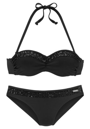 BRUNO BANANI Bügel-Bandeau-Bikini mit Pailletten mehr Schlussverkauf