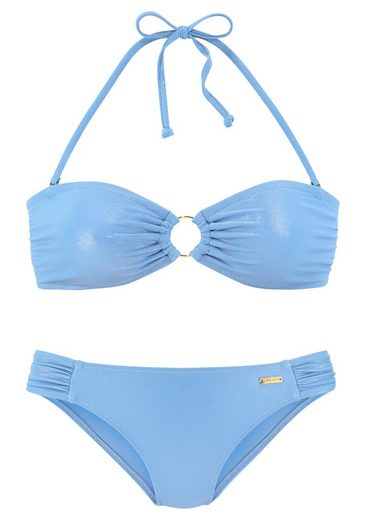 LASCANA Bandeau-Bikini mit goldfarbener Glanzbeschichtung mehr Meist gekauft