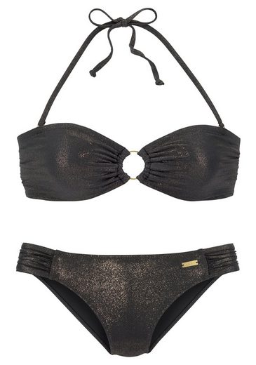 LASCANA Bandeau-Bikini mit goldfarbener Glanzbeschichtung mehr Blitzverkäufe
