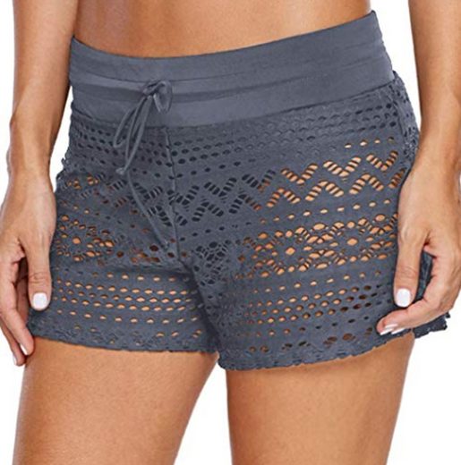 BADEKÖNIG Badeshorts Hotpants in Häkeloptik mit integrietem Badeslip mehr Jubiläumsangebot