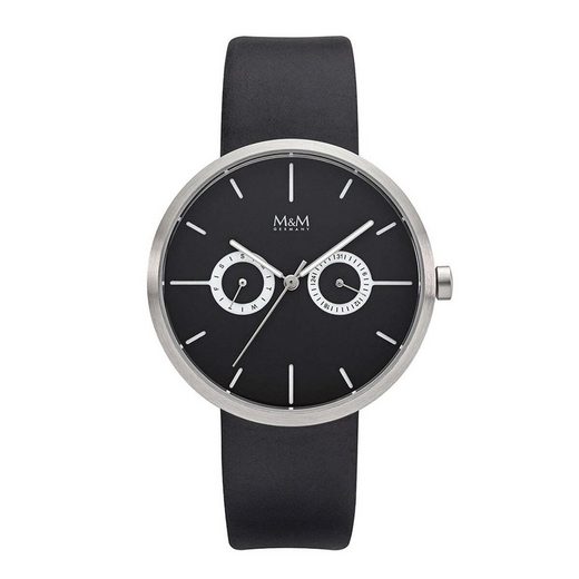 M&M Quarzuhr Armbanduhr Lederarmband Two Eye (1-tlg), Analoguhr rund mit Lederarmband, Designer Uhr, deutsche Manufaktur, inkl. edles Etui mehr Riesige Ersparnisse