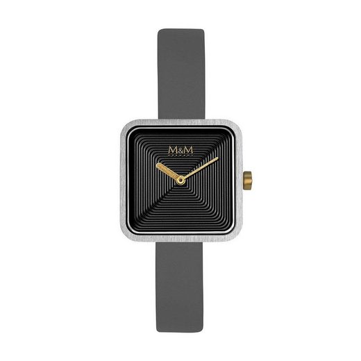M&M Quarzuhr Armbanduhr Damen Leder Mini Square (1-tlg), Analoguhr, Damenuhr mit Lederarmband eckig, Designer Uhr, deutsche Manufaktur, inkl. edles Etui mehr Clearance-Verkauf