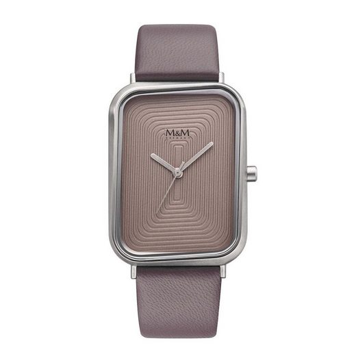 M&M Quarzuhr Armbanduhr Damen Leder Dancing Square (1-tlg), Analoguhr eckig mit Lederarmband, Designer Uhr, deutsche Manufaktur, inkl. edles Etui mehr
