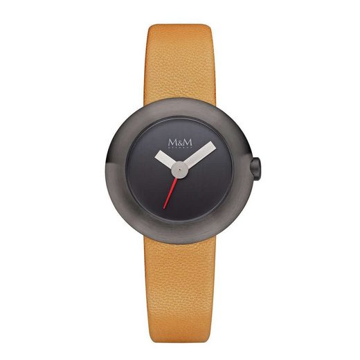 M&M Quarzuhr Armbanduhr Damen Leder Basic-M (1-tlg), Analoguhr rund mit Lederarmband, Designer Uhr, deutsche Manufaktur, inkl. edles Etui mehr zollfrei