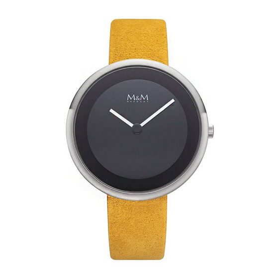 M&M Quarzuhr Armbanduhr Damen Leder Big Time (1-tlg), Analoguhr rund mit Lederarmband, Designer Uhr, deutsche Manufaktur, inkl. edles Etui mehr Online