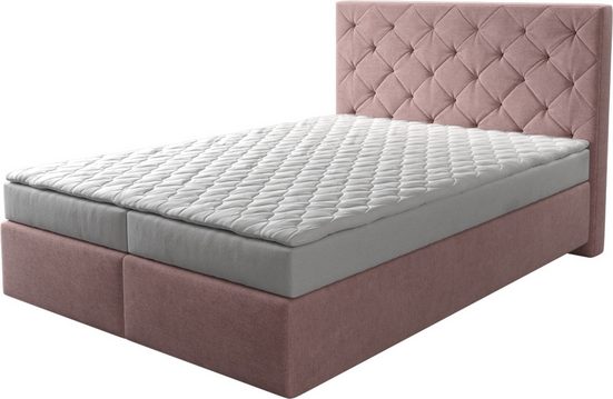 DELIFE Boxspringbett Dream-Great Mikrofaser Grau 120x200 cm mit Matratze und Topper mehr Muttertagsangebot
