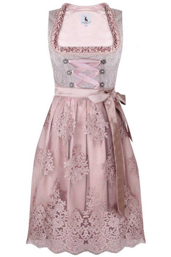 ALPENMÄRCHEN Dirndl Midi Dirndl Rosenblatt - ALM520 mehr Riesige Ersparnisse