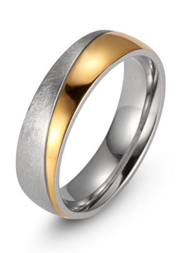 FIRETTI Trauring Schmuck Geschenk "LIEBE" mit Vertiefung, ca. 7,0mm breit mit Zirkonia (synth) mehr Speichern exportieren