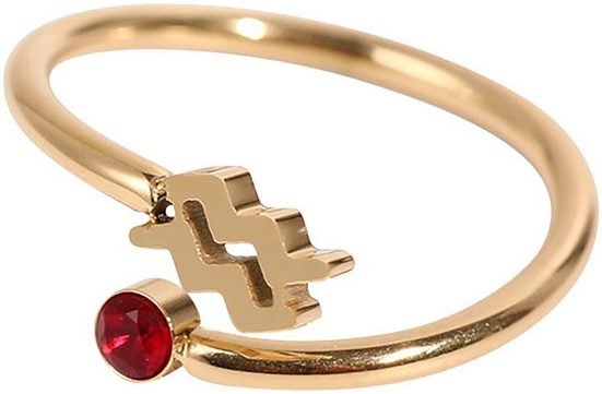 FIRETTI Fingerring Schmuck Geschenk Damenring Sternzeichen Made in Germany - mit Zirkonia (synth) mehr Rabatt