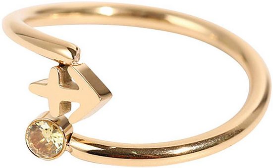 FIRETTI Fingerring Schmuck Geschenk Damenring Sternzeichen Made in Germany - mit Zirkonia (synth) mehr Rabatt