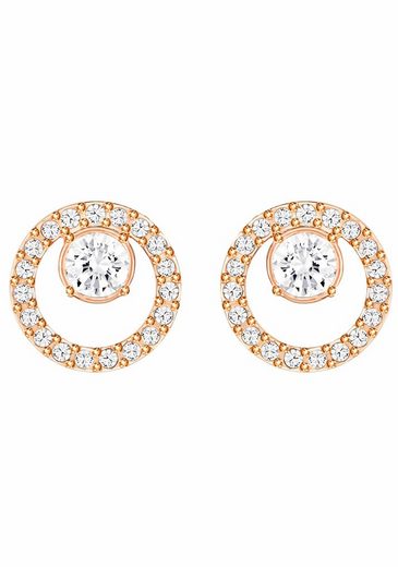 SWAROVSKI Paar Ohrstecker CREATIVITY CIRCLE, KLEIN, WEISS, RHODINIERT, 5201707 mit Swarovski® Kristall mehr Begrenztes Angebot