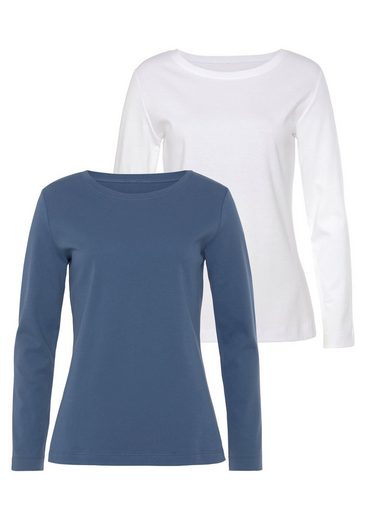 VIVANCE Langarmshirt (Packung, 2-tlg) aus besonders weicher und fester Baumwolle mehr Top Angebot