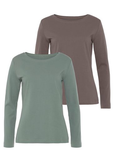VIVANCE Langarmshirt (Packung, 2-tlg) aus besonders weicher und fester Baumwolle mehr Online Outlet